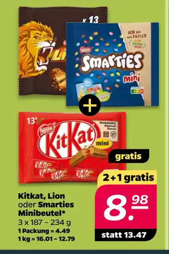 Netto Kitkat, Lion oder Smarties Minibeutel oferta