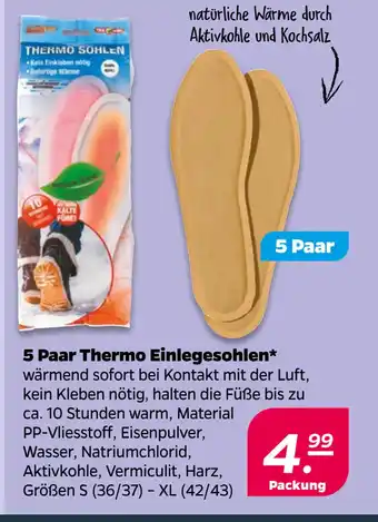 Netto 5 Paar Thermo Einlegesohlen oferta