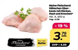 Netto Meine Fleischerei Hähnchen Oberkeule mit Rücken, Haut und Knochen oferta