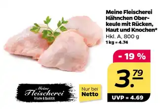 Netto Meine Fleischerei Hähnchen Oberkeule mit Rücken, Haut und Knochen oferta