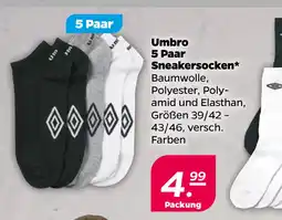 Netto Umbro 5 Paar Sneakersocken oferta