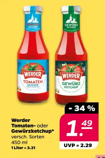 Netto Werder Tomaten- oder Gewürzketchup oferta