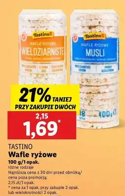 Lidl Wafle ryżowe wieloziarniste Tastino oferta