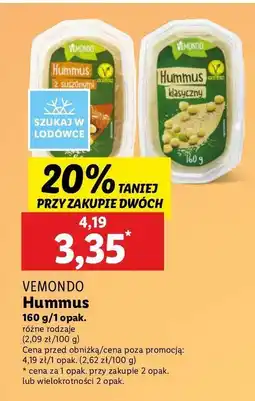 Lidl Hummus z suszonymi pomidorami Vemondo oferta