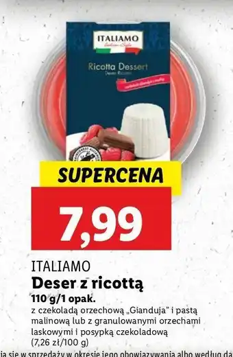 Lidl Deser z ricottą z czekoladą Italiamo oferta