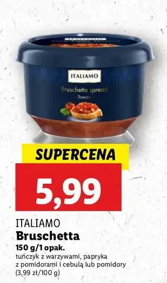 Lidl Bruschetta z tuńczykiem i warzywami Italiamo oferta