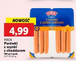 Lidl Parówki z szynki z serem cheddar Pikok oferta