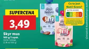 Lidl Owsianka skyr malina-rabarbar Drugie śniadanie oferta