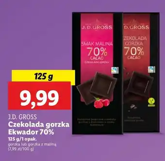 Lidl Czekolada ekwador 70% z malinami J.d.gross oferta