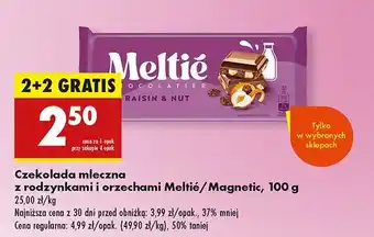 Biedronka Czekolada mleczna z rodzynkami Meltie oferta