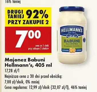 Biedronka Majonez babuni Hellmann's oferta