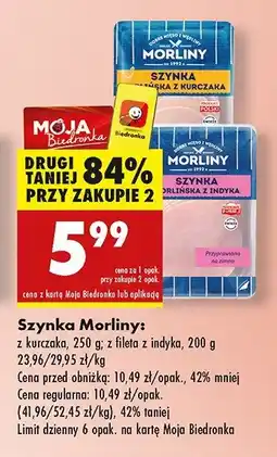 Biedronka Szynka morlińska z indyka Morliny oferta