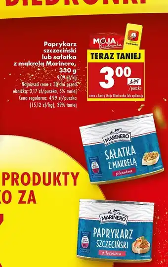 Biedronka Sałatka z makrelą pikantna Marinero oferta