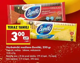 Biedronka Herbatniki pełnoziarniste Bonitki oferta