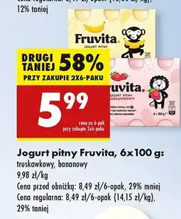 Biedronka Jogurt pitny bananowy Fruvita oferta