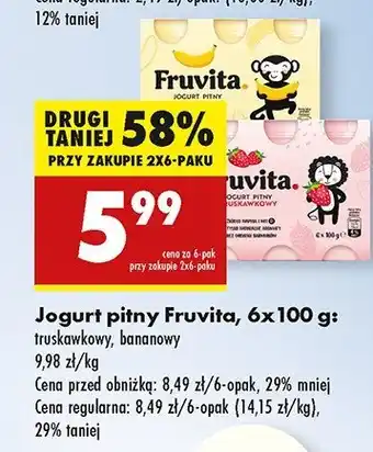 Biedronka Jogurt pitny bananowy Fruvita oferta