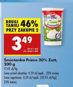 Biedronka Śmietanka 30 % Zott primo oferta