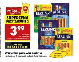 Biedronka Parówki z kurcząt Morliny berlinki oferta