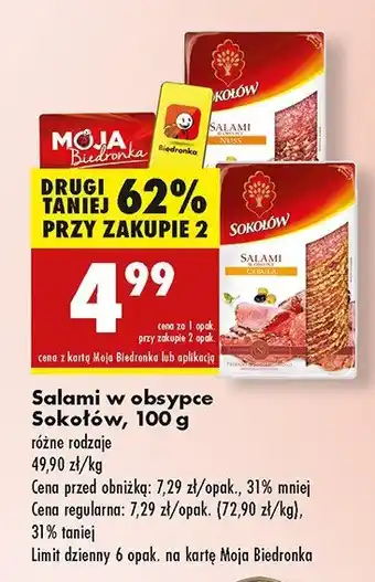 Biedronka Salami w obsypce nuss Sokołów oferta