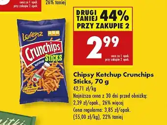 Biedronka Chipsy ketchupowe Crunchips sticks Crunchips lorenz oferta