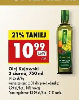 Biedronka Olej z lnem oraz pestakami dyni Kujawski 3 ziarna Kujawski kruszwica oferta