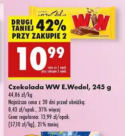 Biedronka Czekolada mleczna z wafelkami peanut butter E. wedel ww oferta