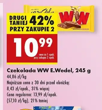 Biedronka Czekolada mleczna z wafelkami peanut butter E. wedel ww oferta