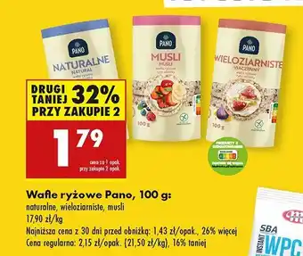 Biedronka Wafle ryżowe wieloziarniste Pano oferta