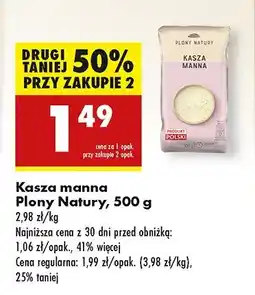 Biedronka Kasza manna Plony natury oferta