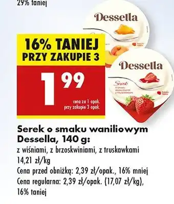 Biedronka Serek waniliowy z wiśniami Dessella oferta