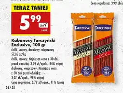 Biedronka Kabanosy wieprzowe Tarczyński exclusive oferta