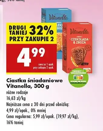 Biedronka Ciastka mleko i zboża Vitanella oferta