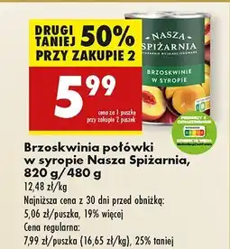 Biedronka Brzoskwinie w syropie Nasza spiżarnia oferta