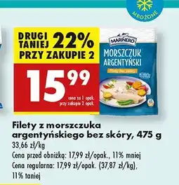 Biedronka Morszczuk argentyński filety bez skóry Marinero oferta