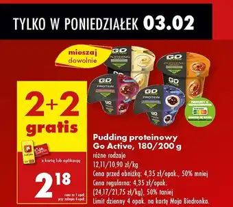 Biedronka Pudding panna cotta z wsadem jagodowym Go active oferta