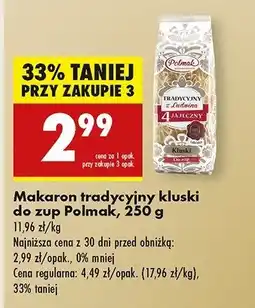 Biedronka Makaron 4-jajeczny kluski Polmak oferta