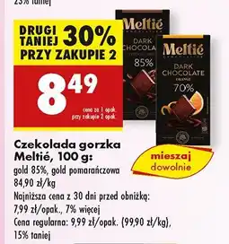 Biedronka Czekolada gorzka 70 % z pomarańczami Meltie oferta