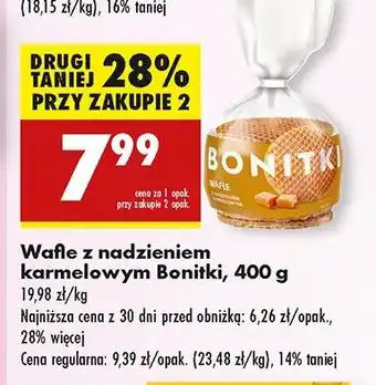 Biedronka Wafle z nadzieniem karmelowym Bonitki oferta