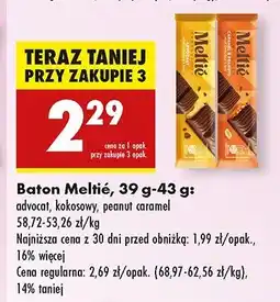 Biedronka Baton peanut caramel Meltie oferta