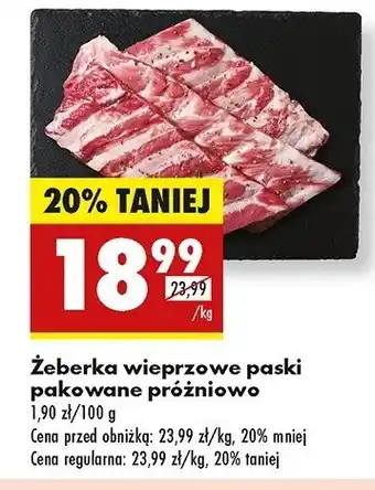 Biedronka Żeberka wieprzowe paski oferta