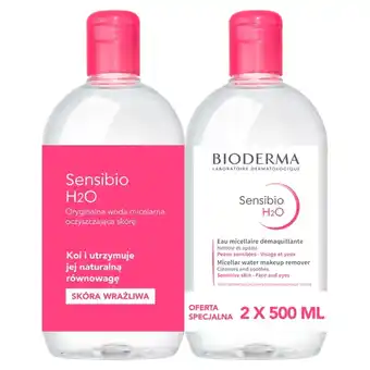 Drogeria Dr.Max Bioderma Sensibio H₂O Oryginalna woda micelarna oczyszczająca skórę 2 x 500 ml oferta