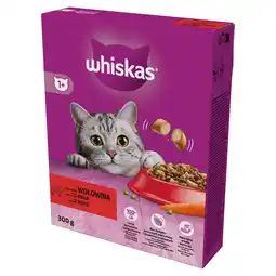 Delikatesy Centrum Whiskas Sucha karma dla dorosłych kotów z pyszną wołowiną 300 g oferta