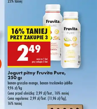 Biedronka Jogurt pitny FruVita oferta