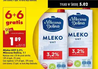 Biedronka Mleko 3.2% Mleczna Dolina oferta