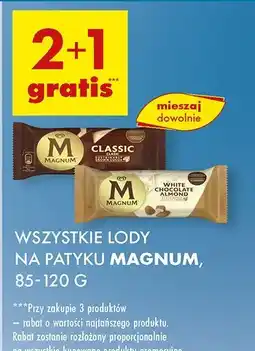 Biedronka Lód white almond Algida Magnum oferta