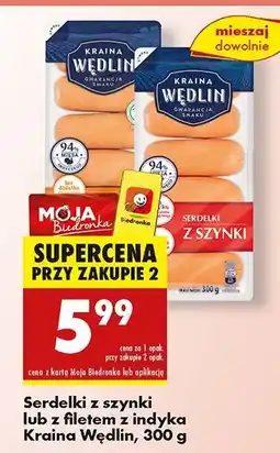 Biedronka Serdelki z filetem indyka Kraina Wędlin oferta