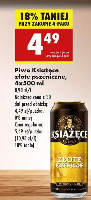 Biedronka Piwo Książęce Złote Pszeniczne oferta