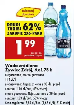 Biedronka Woda mocny gaz Żywiec Zdrój oferta