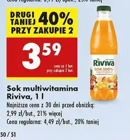 Biedronka Sok multiwitamina 100% Riviva oferta