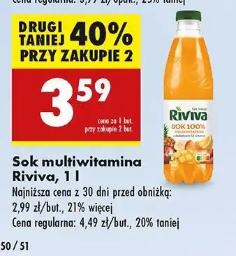 Biedronka Sok multiwitamina 100% Riviva oferta